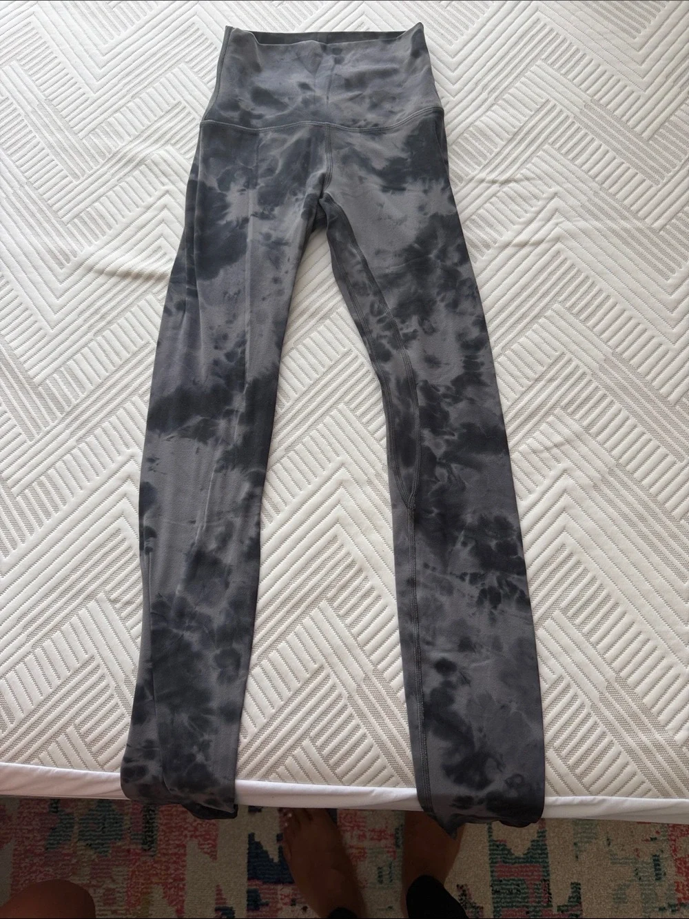 lululemon athletica Black and Dark Gray Tie-Dye High-Rise Leggings